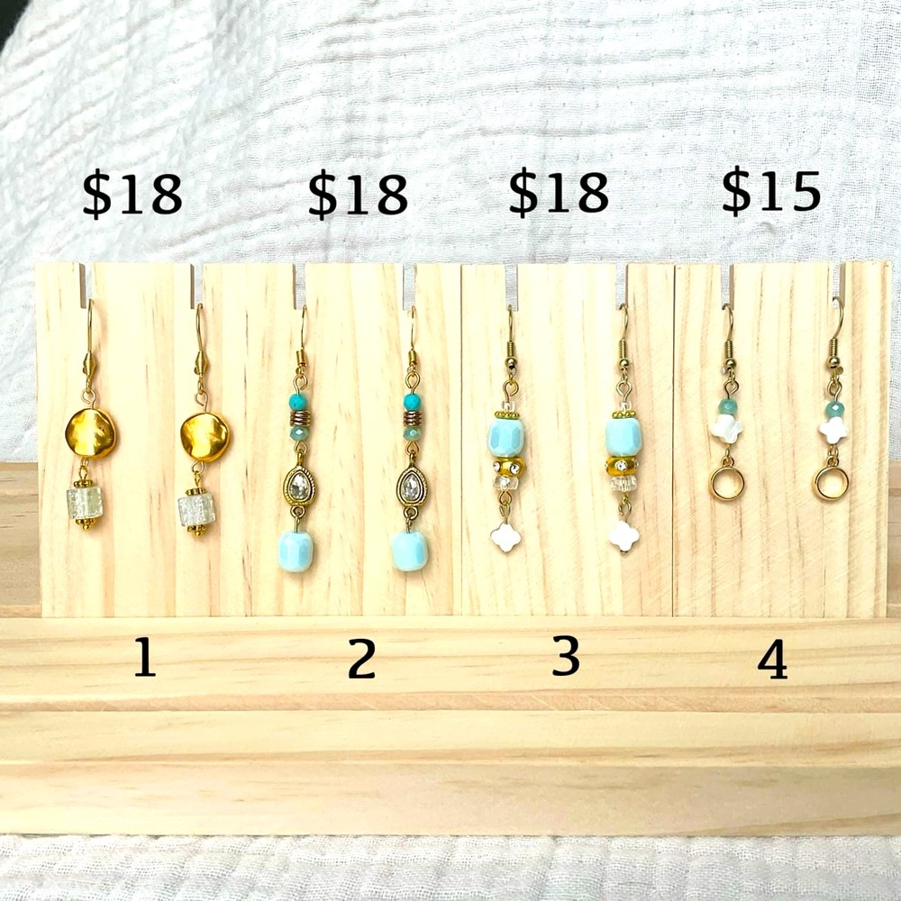 Gold and Blue Earrings